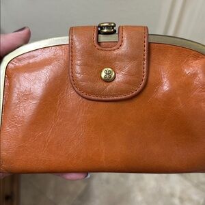 HOBO Orange Leather Clutch